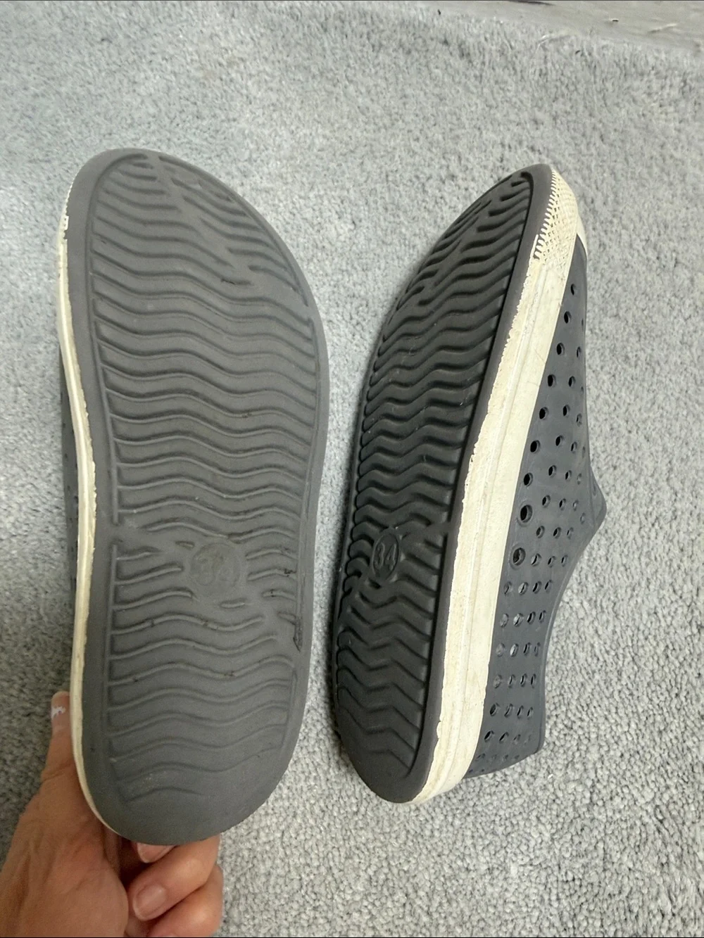Native Gray Slip-On Perforated Rubber Sneakers